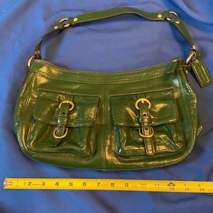 Coach Vintage Chelsea Patent Leather Handbag Green